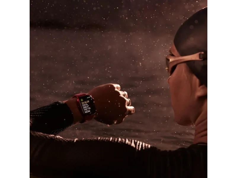 [OUTLET] - Apple Watch Series 9 (GPS   Cellular) - 45 mm - midnatsaluminium - smart ur med sportsbånd - fluoroelastomer - midnat - båndstørrelse: M/L - 64 GB - Wi-Fi, Bluetooth, UWB, LTE - 4G - 39 g