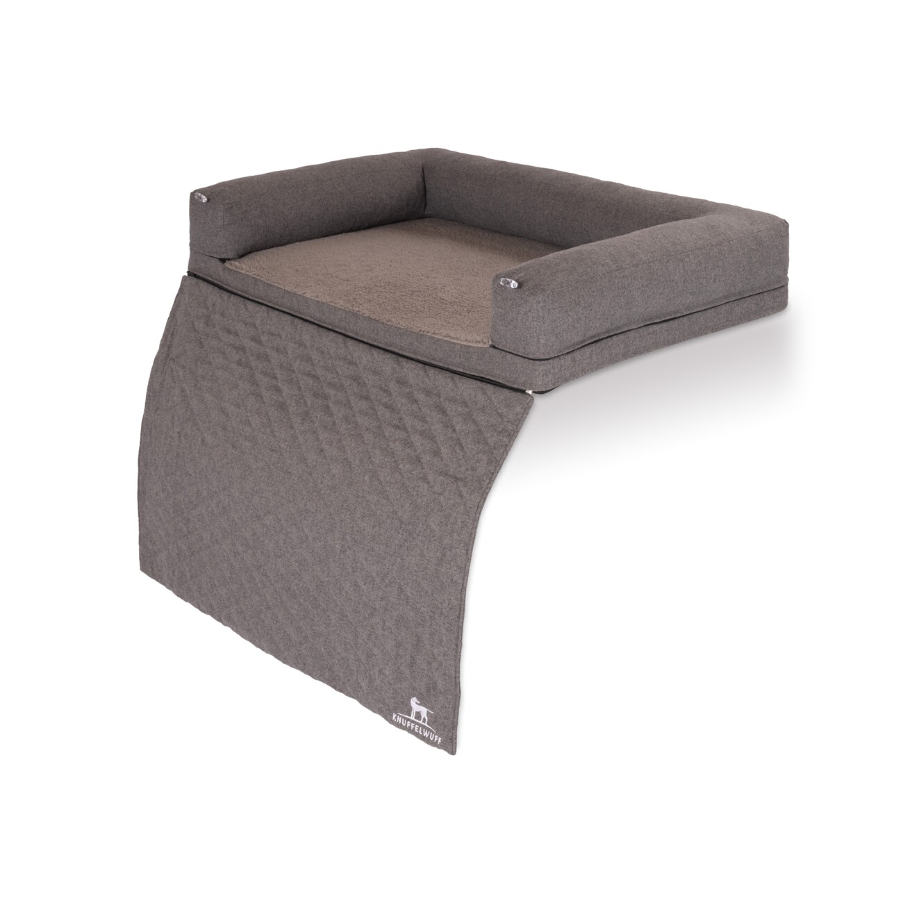 Knuffelwuff orthopädisches 2in1 Sofaschutz Hundebett Yona grau M-L