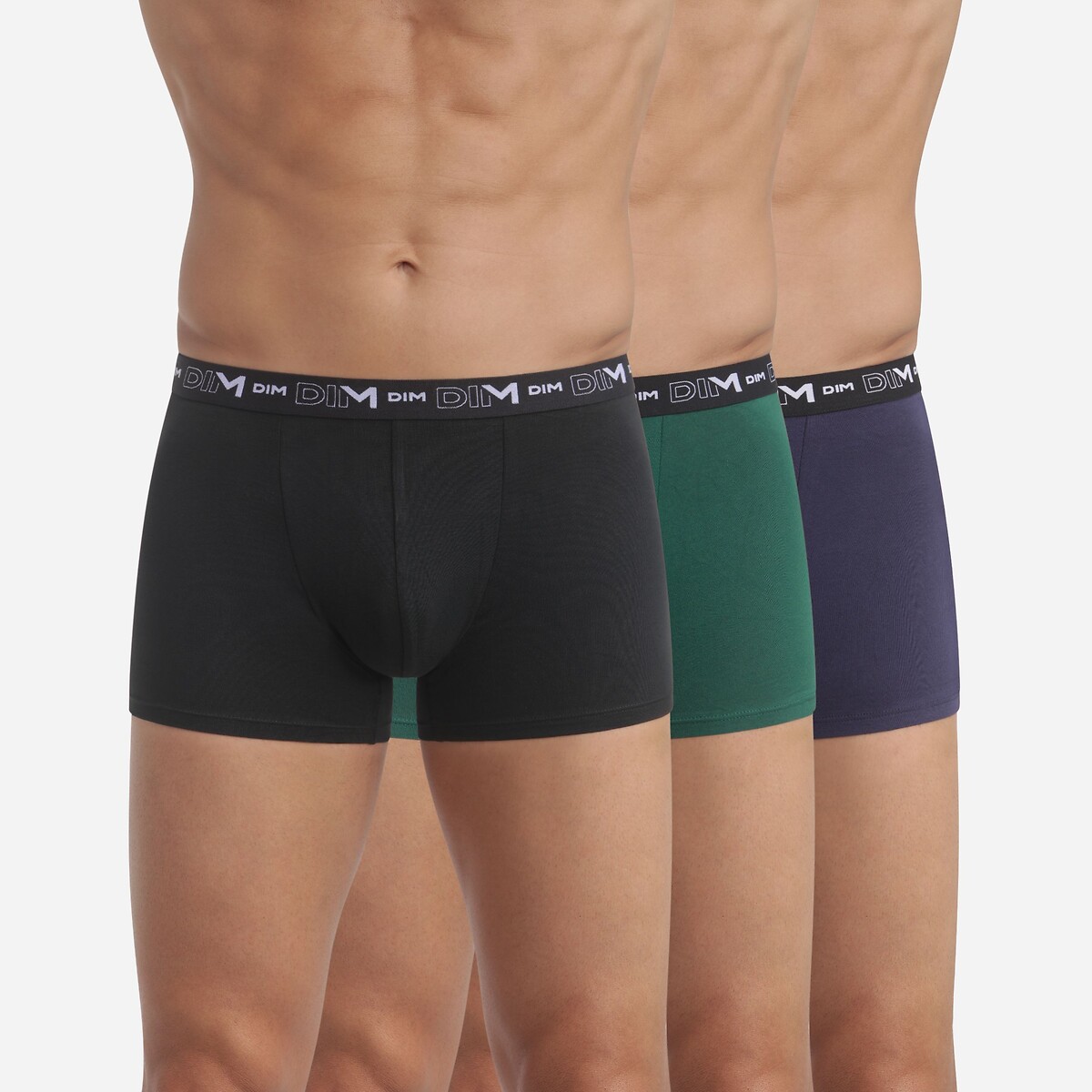 DIM<br>Conjunto de 3 cuecas boxer de algodão elástico