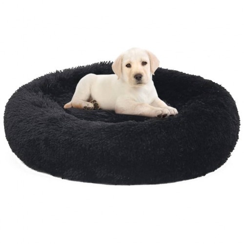 Almofada redonda preta para cachorro Vidaxl