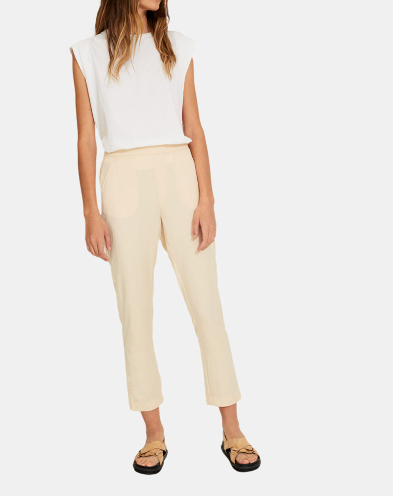 Yerse Pantalon  droit Amélia écru