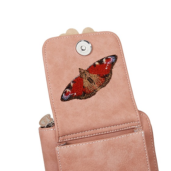 Hi-di-Hi Flying Flower Crossbody Bag/ Wallet/ Phone Bag Pink