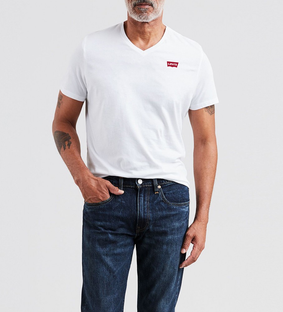 Camiseta branca Levi's com decote em V