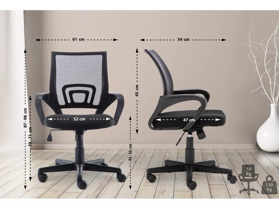 Chaise de bureau - Similicuir - Gris - Genius