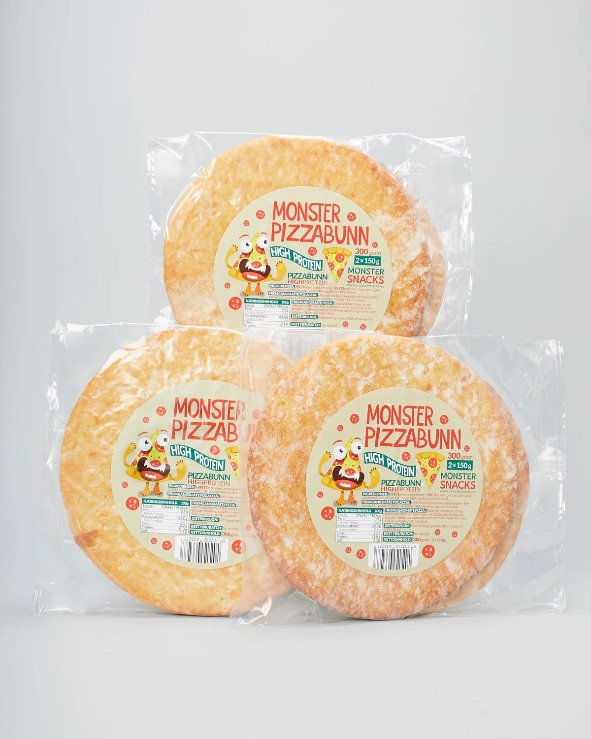 Monster Høyprotein Pizzabunn\/Focaccia 6x150g - SEKS PIZZABUNNER! - DATODEAL!