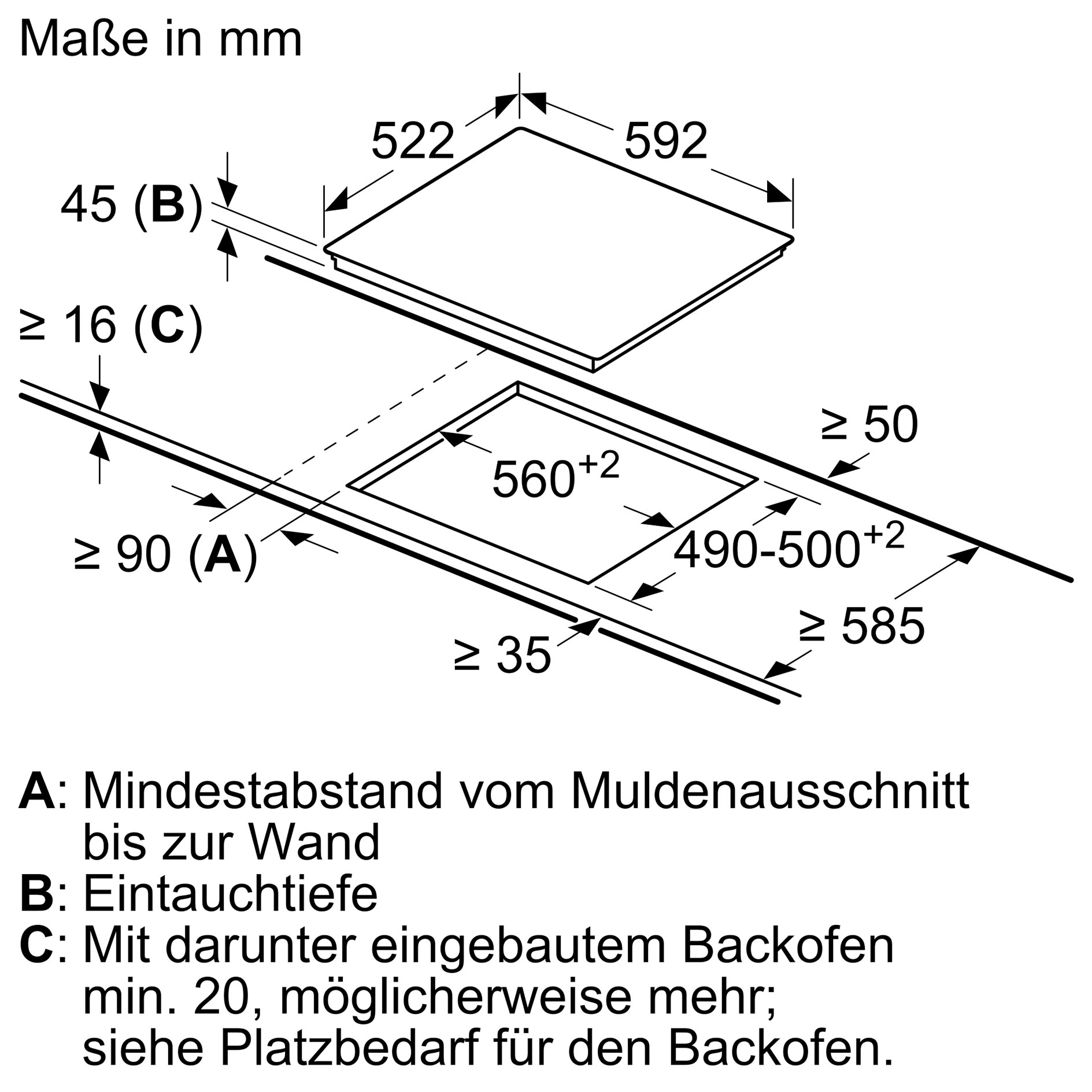 BOSCH Einbau-Kochfeld PKE61RAA2E - Glaskeramik - Touch Select