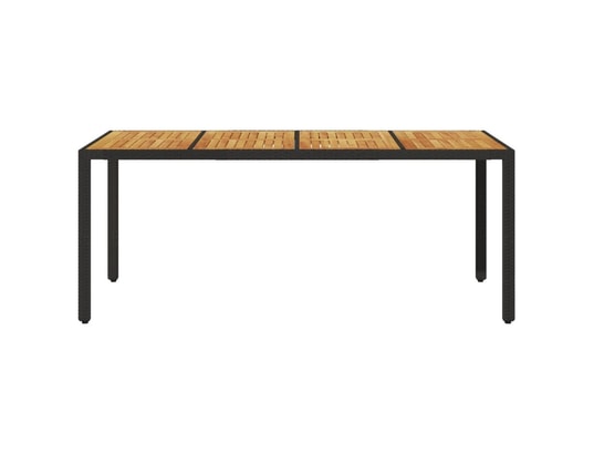 VIDAXL - Table de jardin et dessus en bois d'acacia noir résine tress...