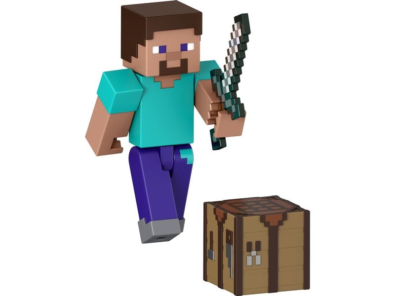 Mattel Minecraft Actionfigur mit pixeligem Design Minecraft Kinderspielzeugfigur