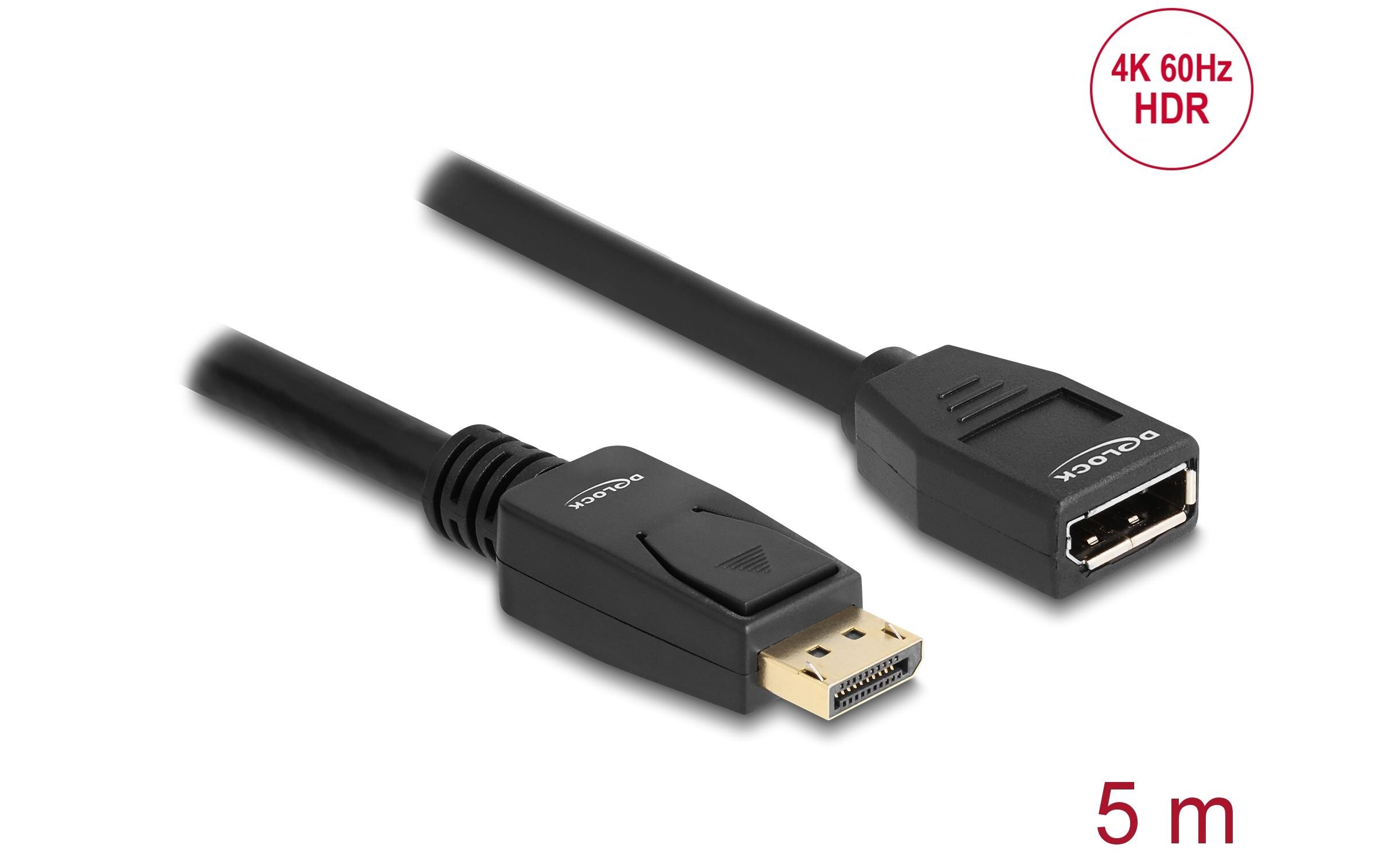 Verlängerungskabel 4K 60 Hz DisplayPort - DisplayPort, 5 mDelock DisplayPort 1.2 Verlängerungskabel 4K 60 Hz 5 m