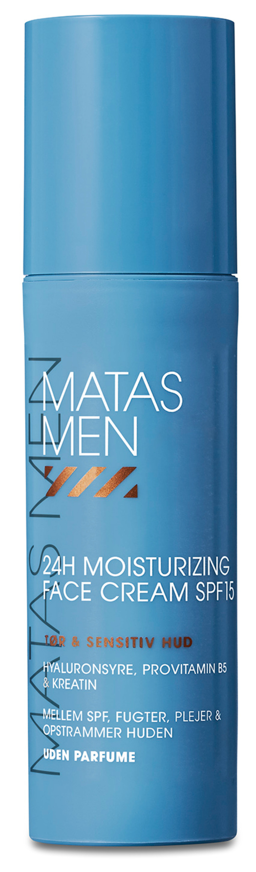 Matas Striber Men 24H Moisturizing Face Cream SPF 15 til Sensitiv Hud Uden Parfume 50 ml