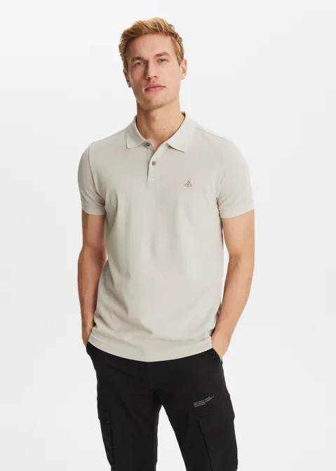 Polo met logo print zand (ZAND)