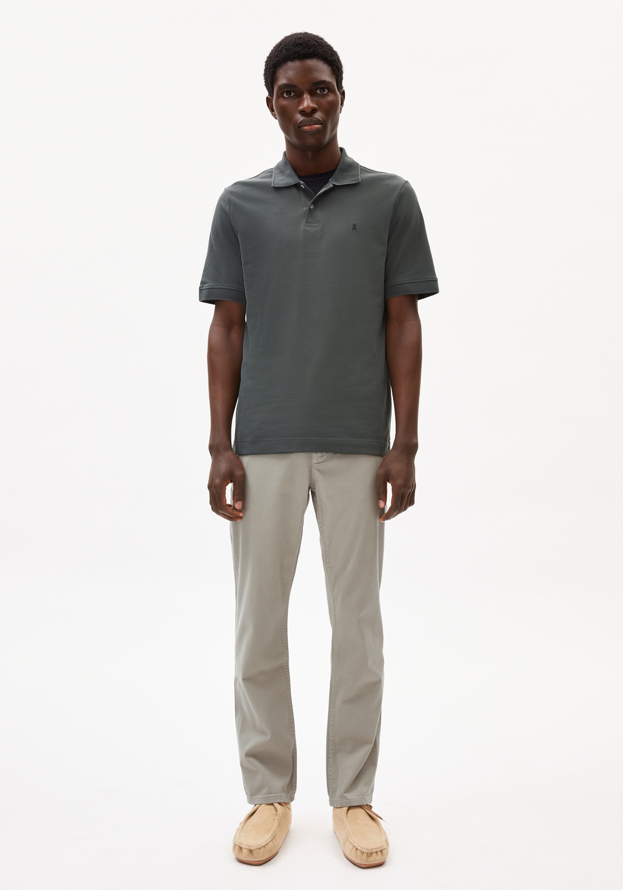 Armedangels Poloshirt Maario Space Steel