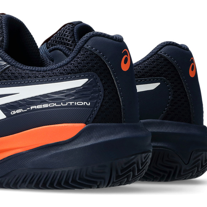 Asics Gel Resolution X Clay junior bleu marine et orange