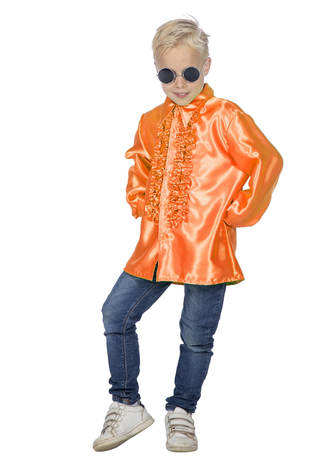 Disco 70S Blouse Oranje Jongen