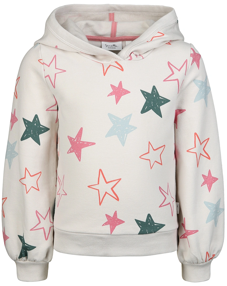 Kapuzen-Sweatshirt STARS AOP in kokos