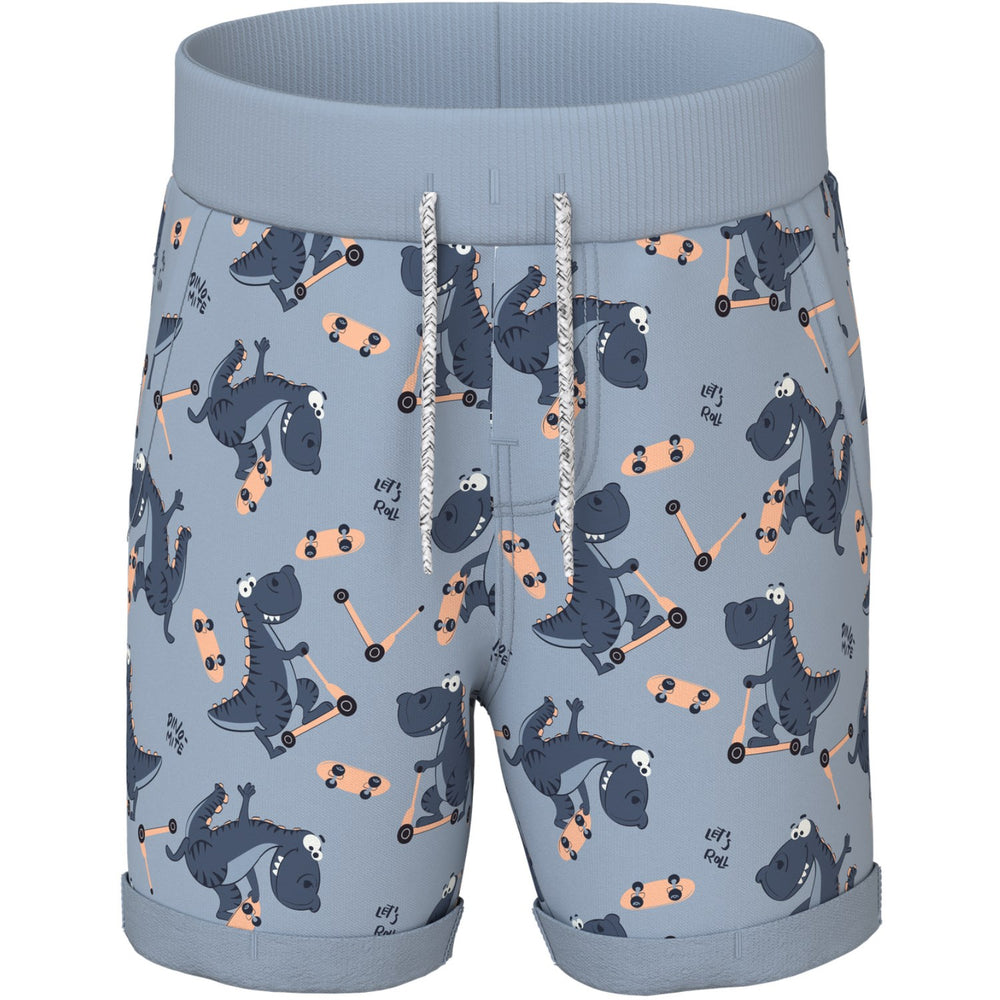 Køb Name It Blue Fog Dino Skater Nmmvermo Aop Long Swe Shorts Unb