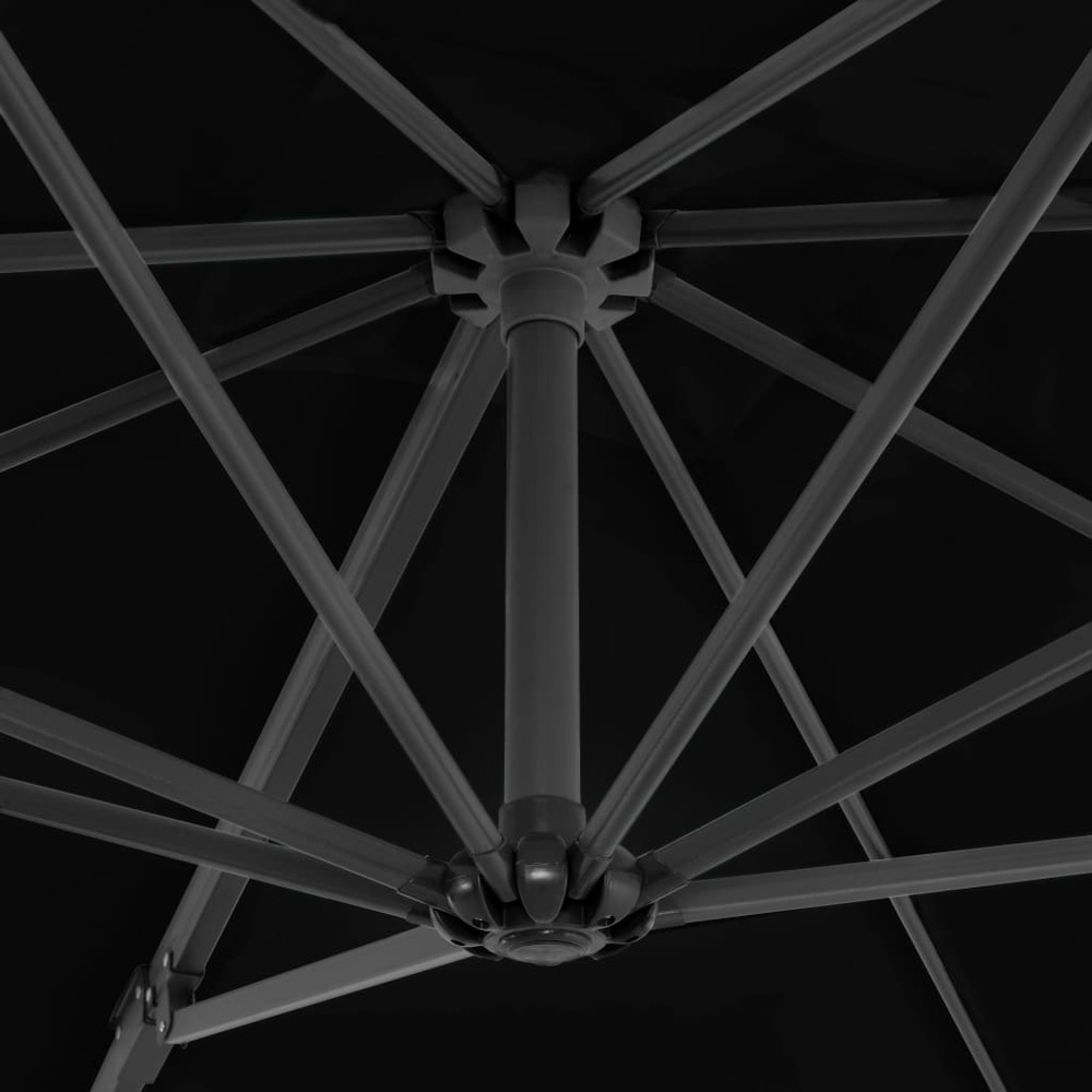 Parasol déporté et mât en aluminium 250 x 250 cm noir