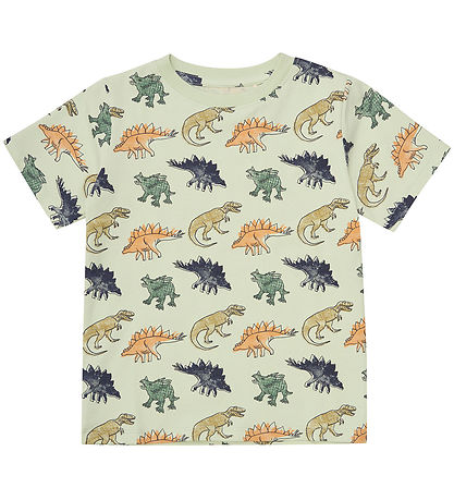 Minymo Shorts Set - T-Shirt/Shorts - Sea Spray m. Dinosaurier