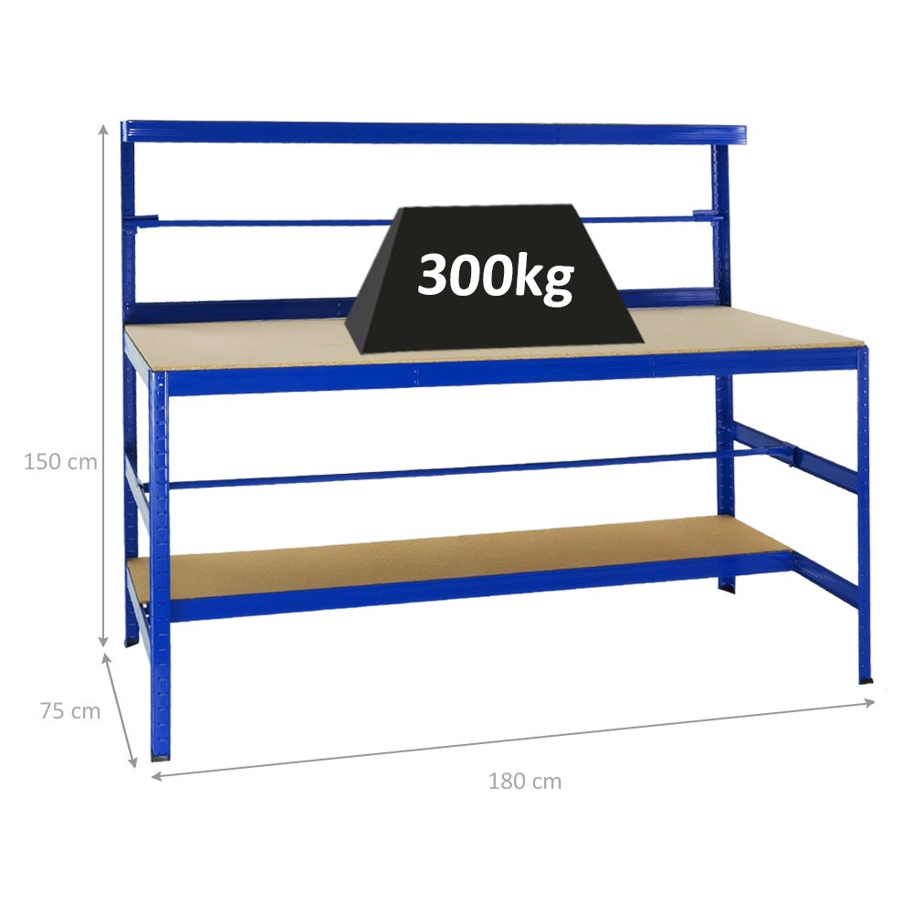 PROREGAL Tiger paktafel HxBxD 150 x 180 x 75 cm Draagvermogen 300 kg Blauw