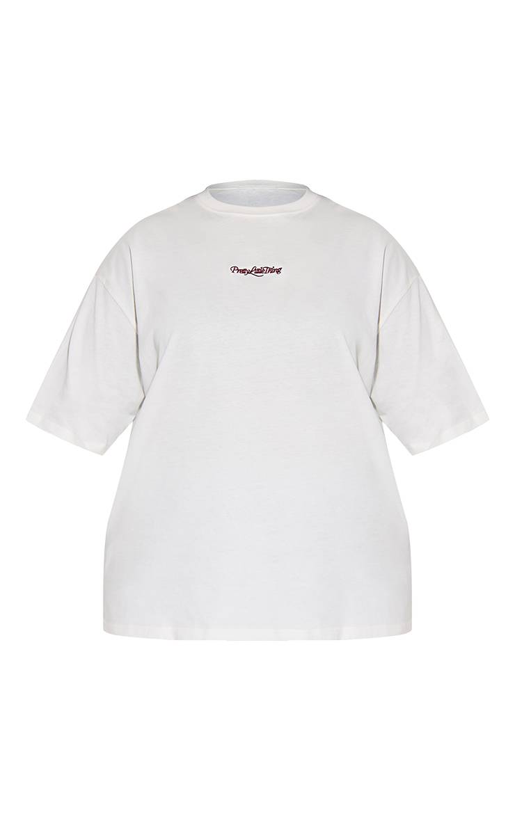 Crème T-shirt Oversize Prettylittlething Basic Plus