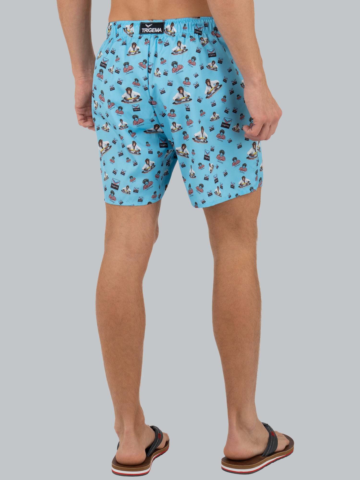 Bade-/Freizeitshorts mit Druckmotiv Azur