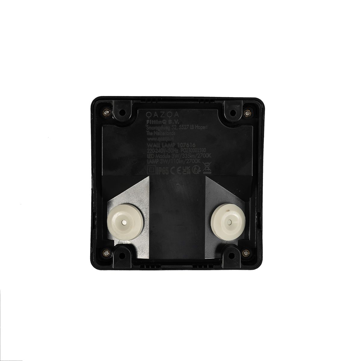 Buiten wandlamp zwart vierkant incl. LED IP65 - Gem