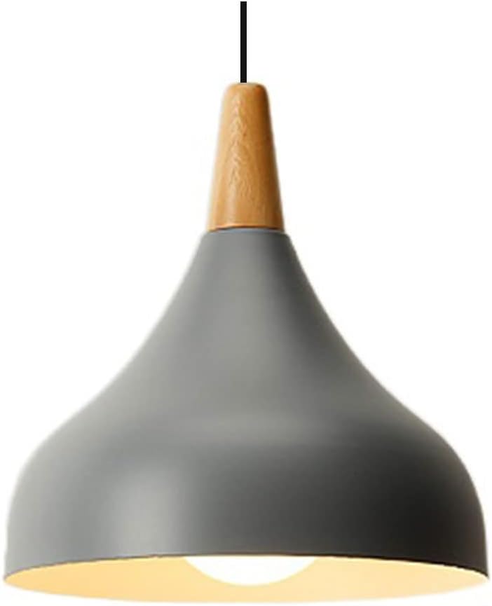 Nordischer Stil Restaurant Einzelkopf Kleine Hängelampe Moderne minimalistische Macaron-Leuchte Kreative Einzelkopf E27 Schraube Pendelleuchte Aluminium Holz Kunst Kücheninsel Lichter für C