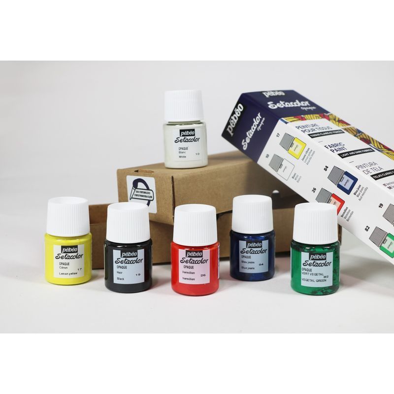 Set de 6 peintures pour tissus clairs et foncés setacolor - 6 x 20 ml