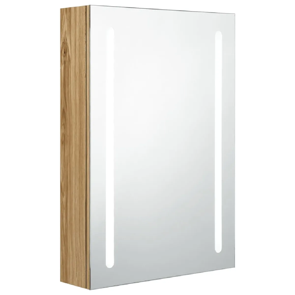 vidaXL Armoire miroir LED - Chêne