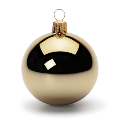 Lauschaer Baumkugeln Glas, Goldfarben, Ø 6 cm (6 Stück)