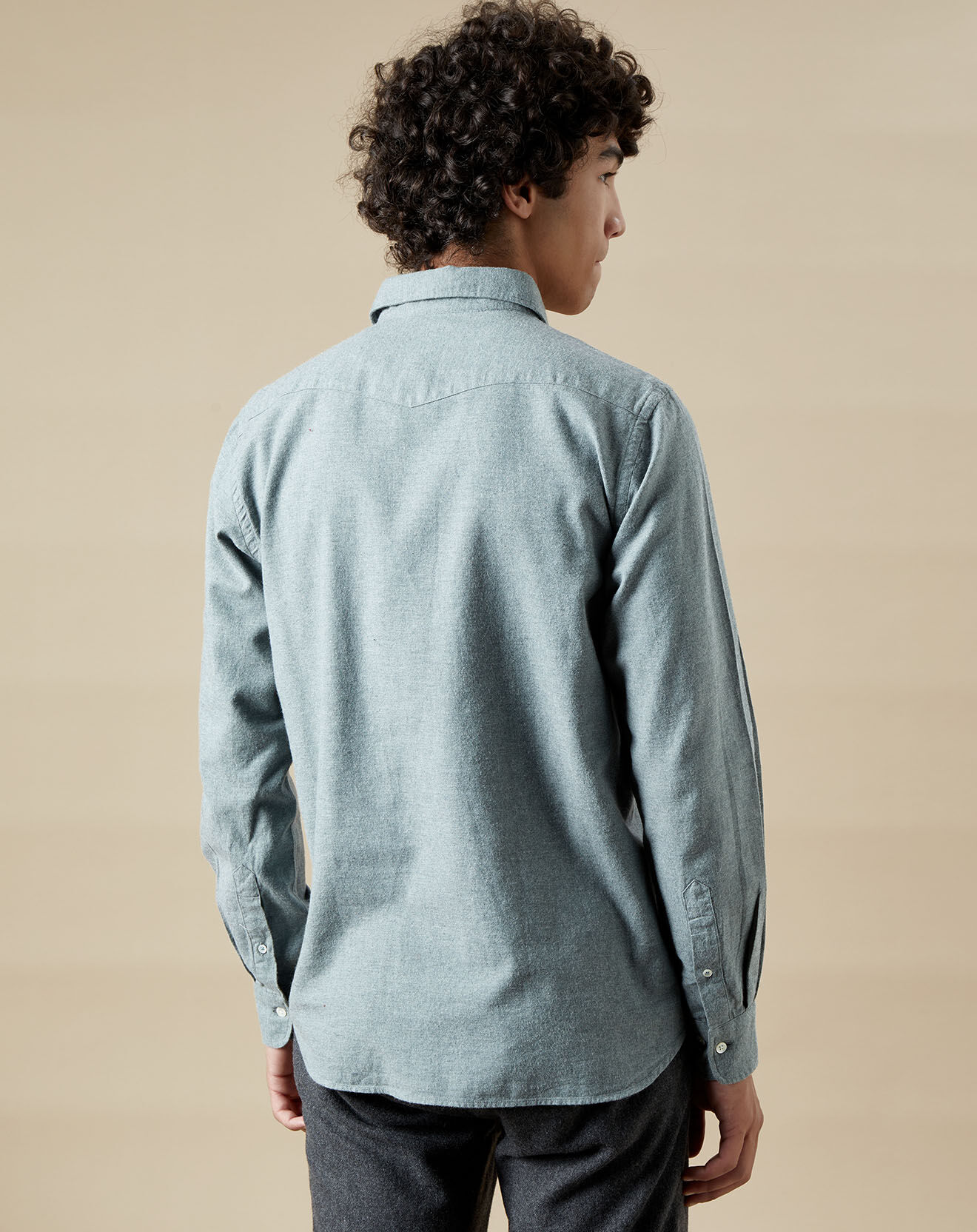 Hartford Chemise en Flanelle slim Storm amande