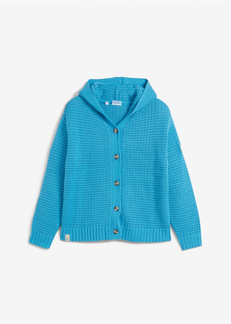 Veste en maille à gros boutons et capuche