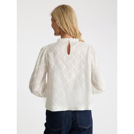 Neo Noir Mamara Square Emb Bluse, White, 36