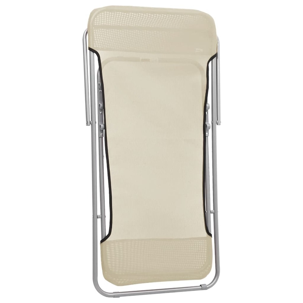 Chaises de plage pliantes 2pcs textilène acier enduit de poudre