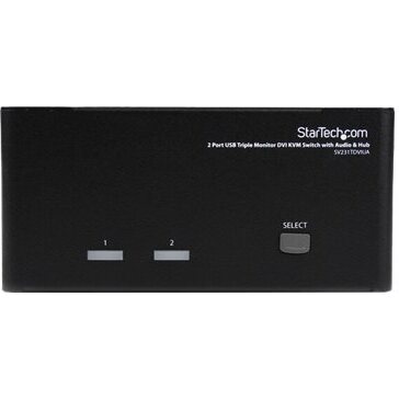 StarTech.com Switch Commutateur KVM USB 2 ports Sortie Vidéo DVI, Audio HUB USB 2.0 3 Écrans - 2 PC