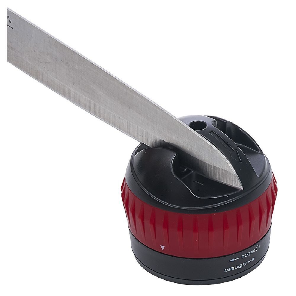 Aiguiseur couteau double position rouge et noir
