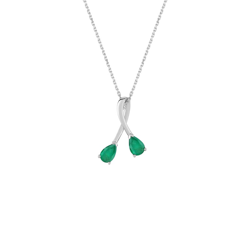 Collier Femme - émeraude - Or 18 Carats - Longueur : 42 cm