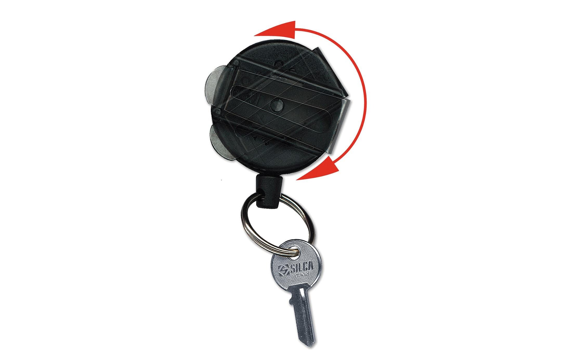 Ausweishalter KB-MINI Badge 120 cm, mit Clip, SchwarzSchlüsselroller für den Schlüssel