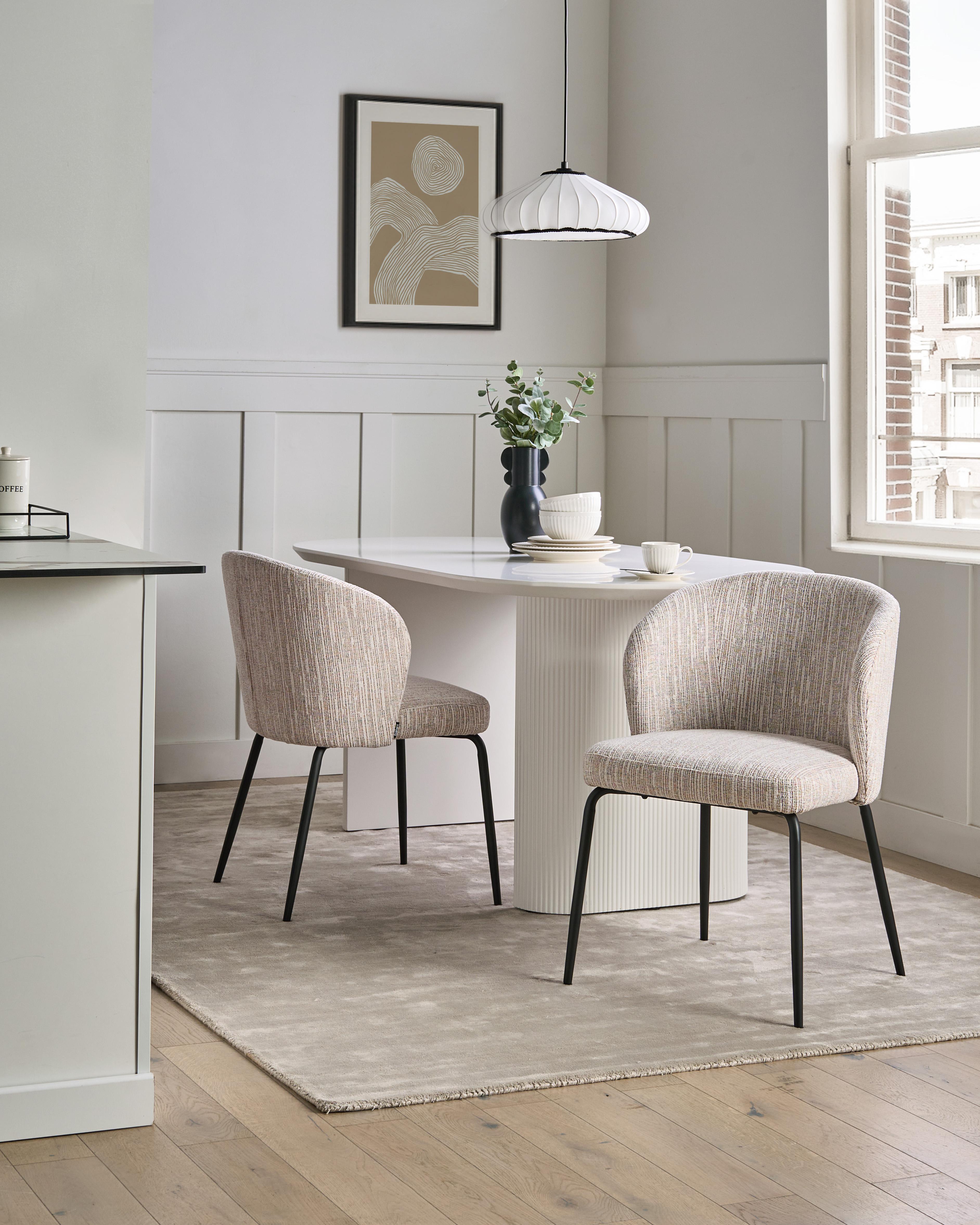 Set van 2 eetkamerstoelen ZANA Stof Meerkleurig