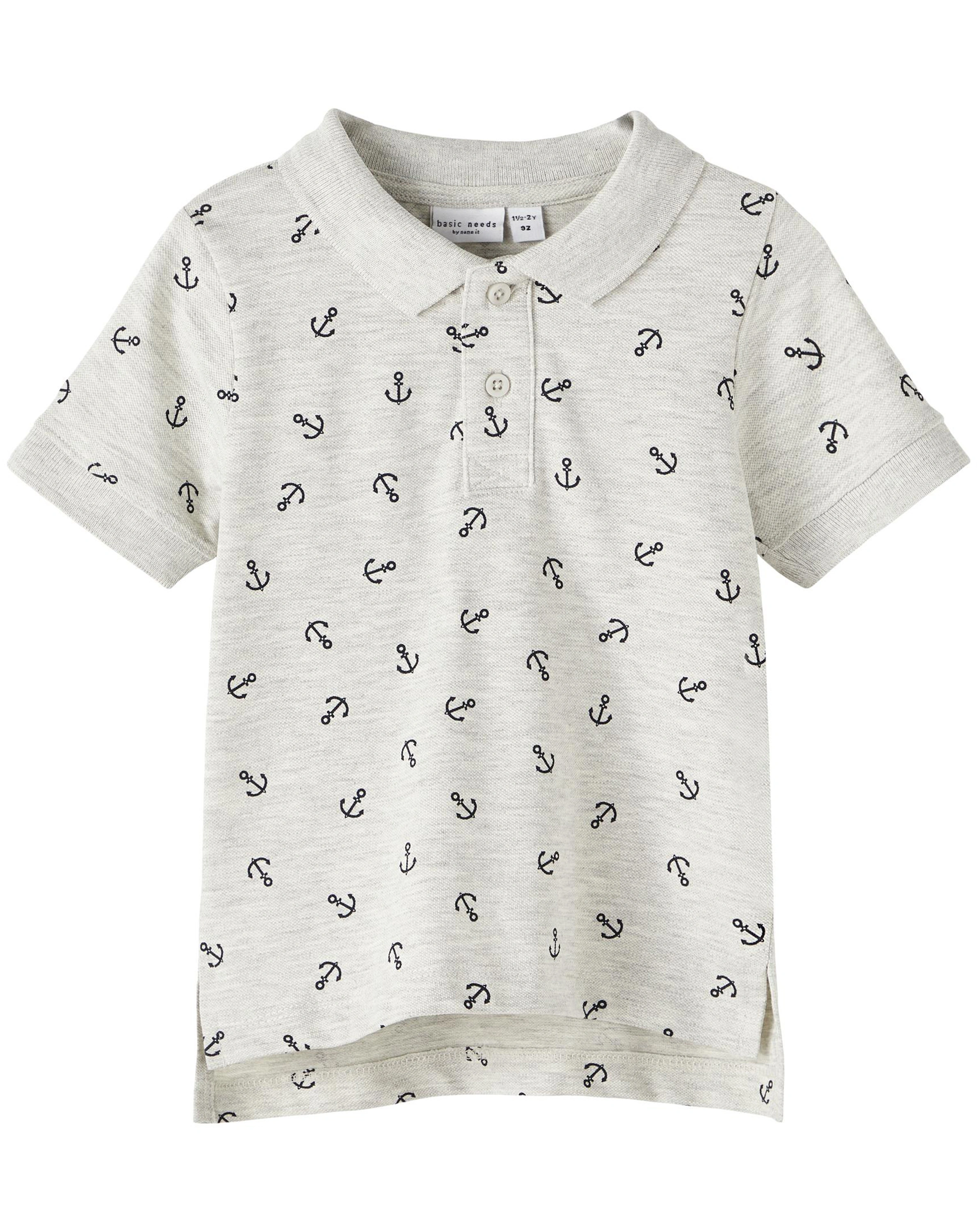 Kurzarm-Poloshirt NMMVOLO - ANCHOR in light grey melange