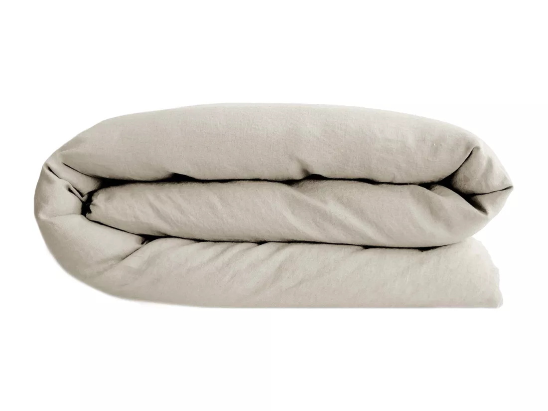 Housse de couette 260X240 cm lin lavé SONATE Ivoire