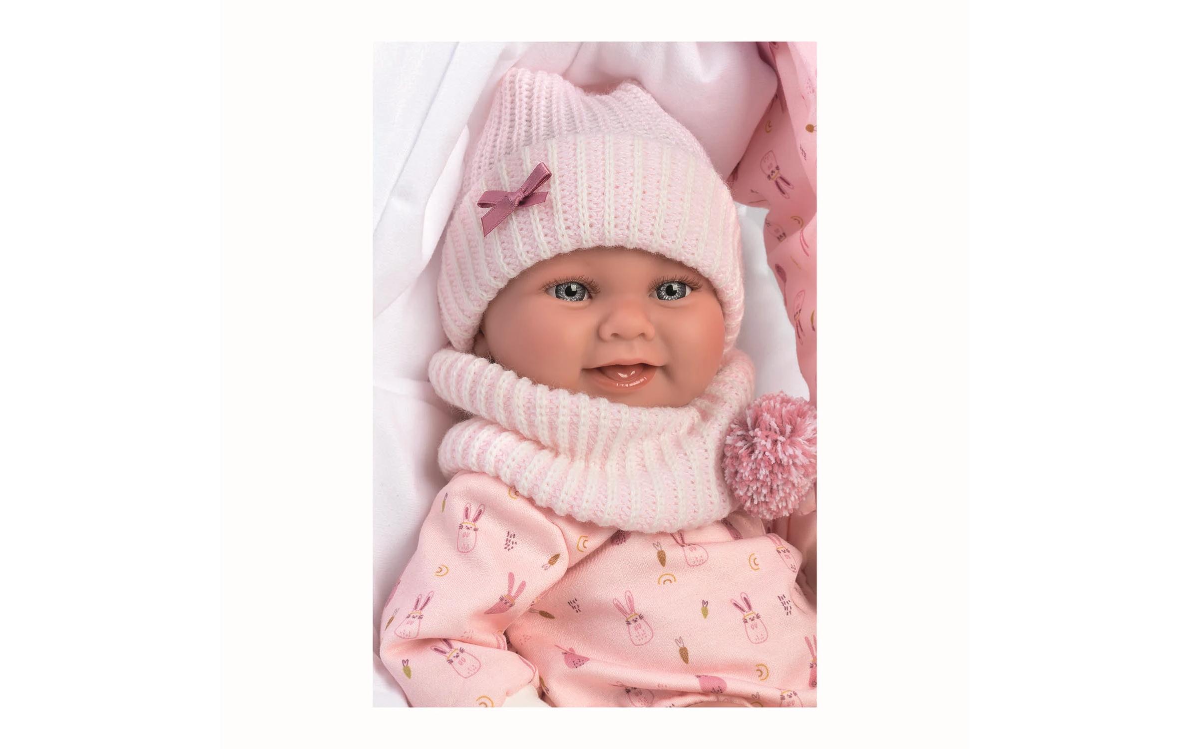Babypuppe Nica mit Tragetasche 40 cmNewborn-Puppe mit weichem Stoffkörper
