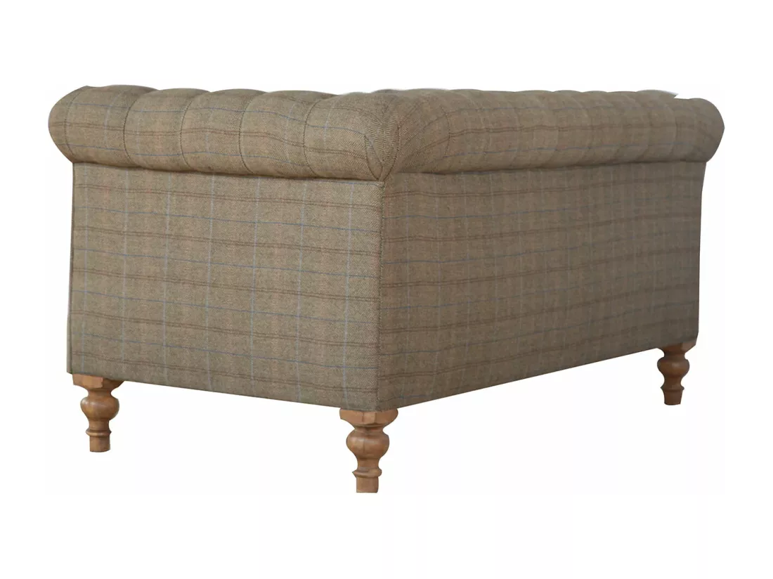 Chesterfield 2 places en tissu multi-tweed