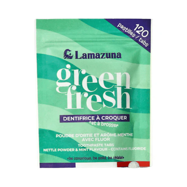 Lamazuna Dentifrice à Croquer - Ortie et Menthe 120 pastilles par sachet