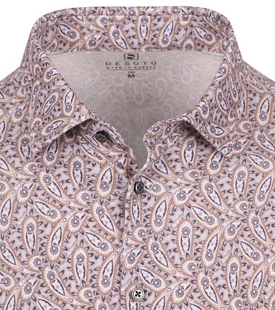 Desoto Overhemd Timeless Elegance Paisley Beige 77228-3-873 kopen