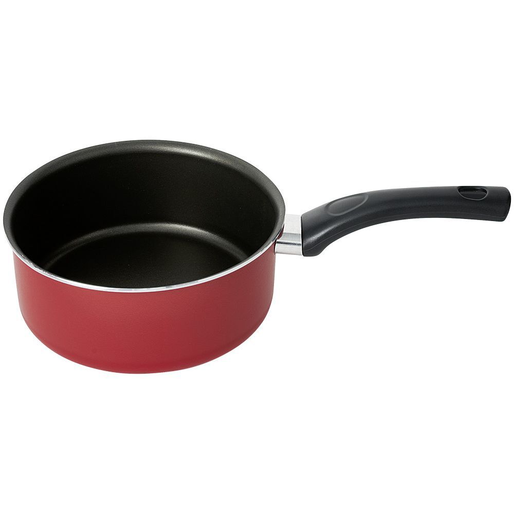 Casserole aluminium antiadhésive noir et rouge Ø 18 cm