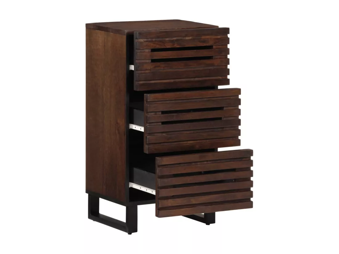 Buffet marron 40x34x75 cm bois massif de manguier
