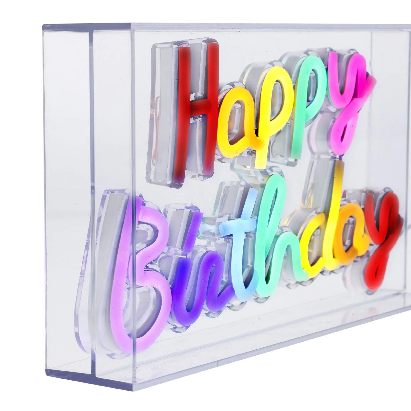 Lichtbox Neon, Happy Birthday, 23 cm