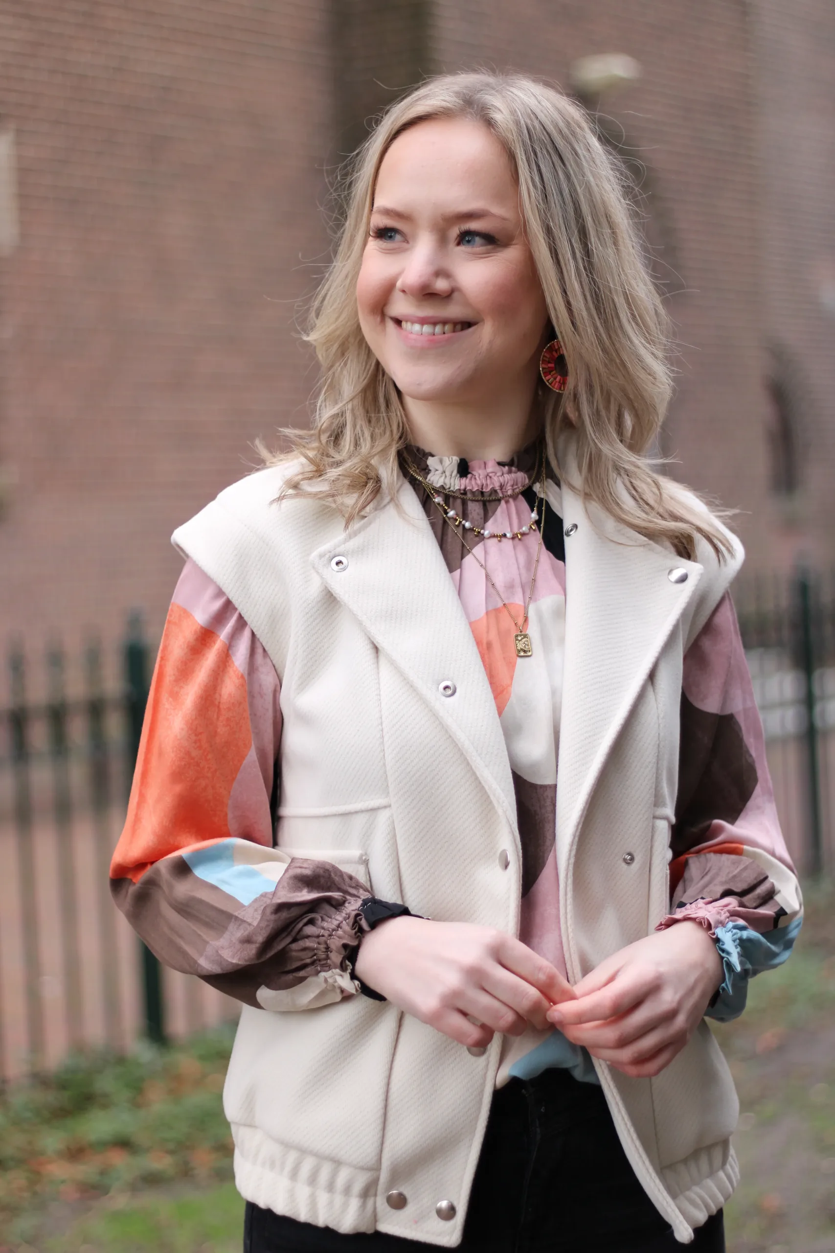Culture - Dana Longsleeve Blouse - Dusted Clay Art
