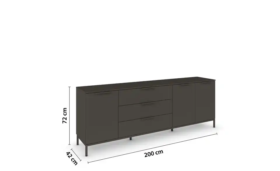 Sideboard Graphit Graphit Front: Dekor, Oberboden: Dekor Graphit